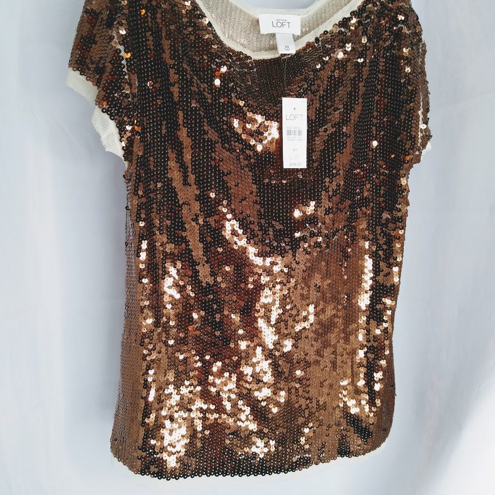 Ann Taylor NWT Loft XS Sequins Top